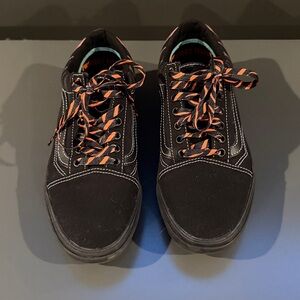 Vans Black and Orange Tiger Stripe Sneakers